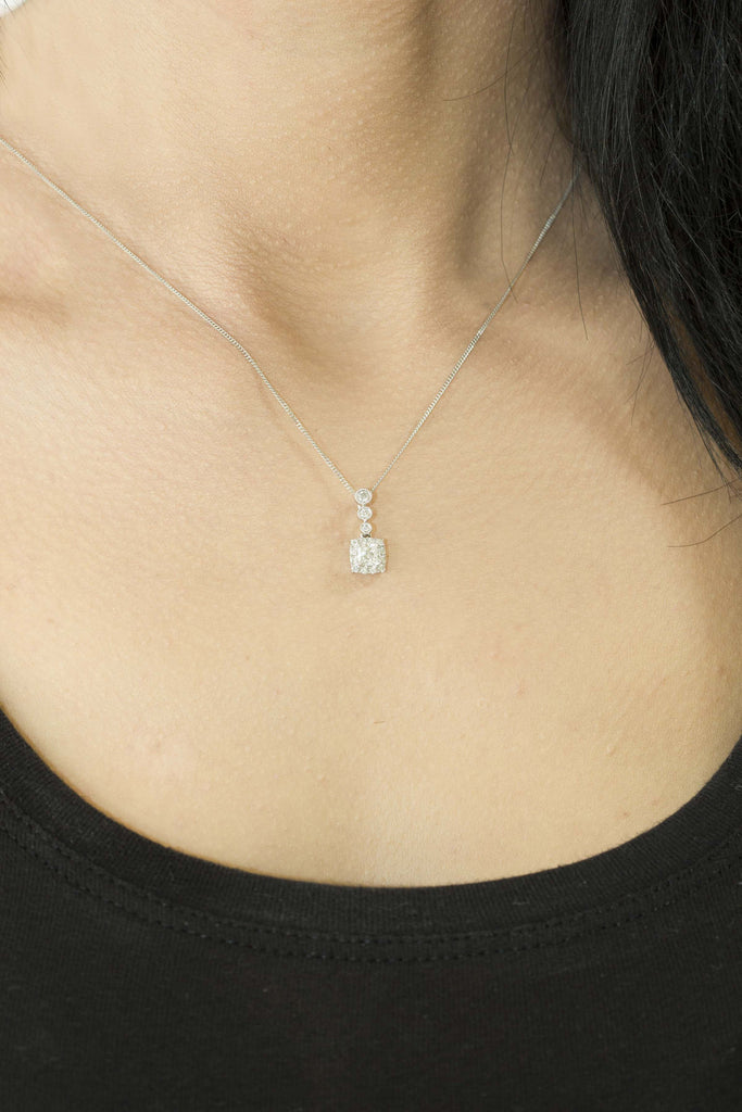 Diamond Square 18K White Gold Pendant