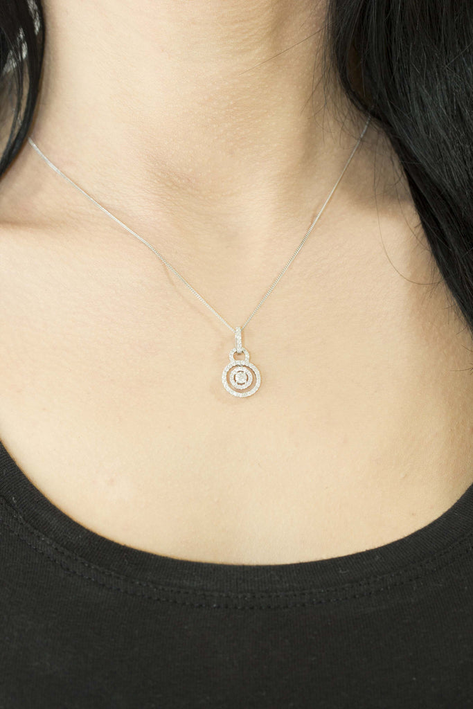 Dangly Diamond 18K White Gold Pendant