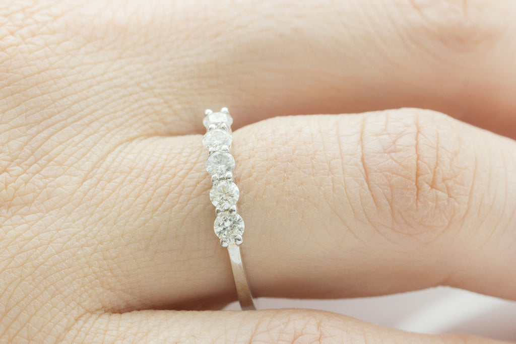 Five Stone Diamond 18K White Gold Ring