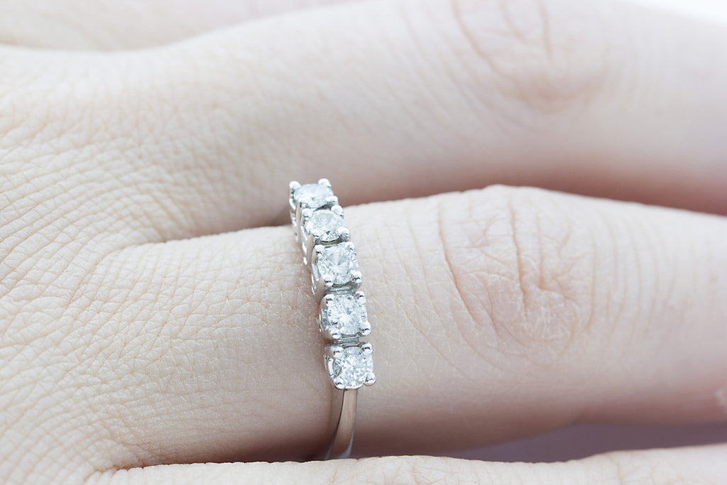 Five Stone Diamond 18K White Gold Ring