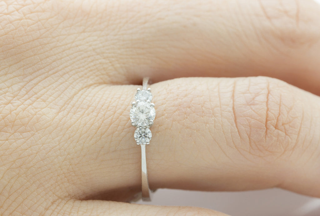 Trilogy Diamond Ring, Set in Platinum - OUT OF STOCK