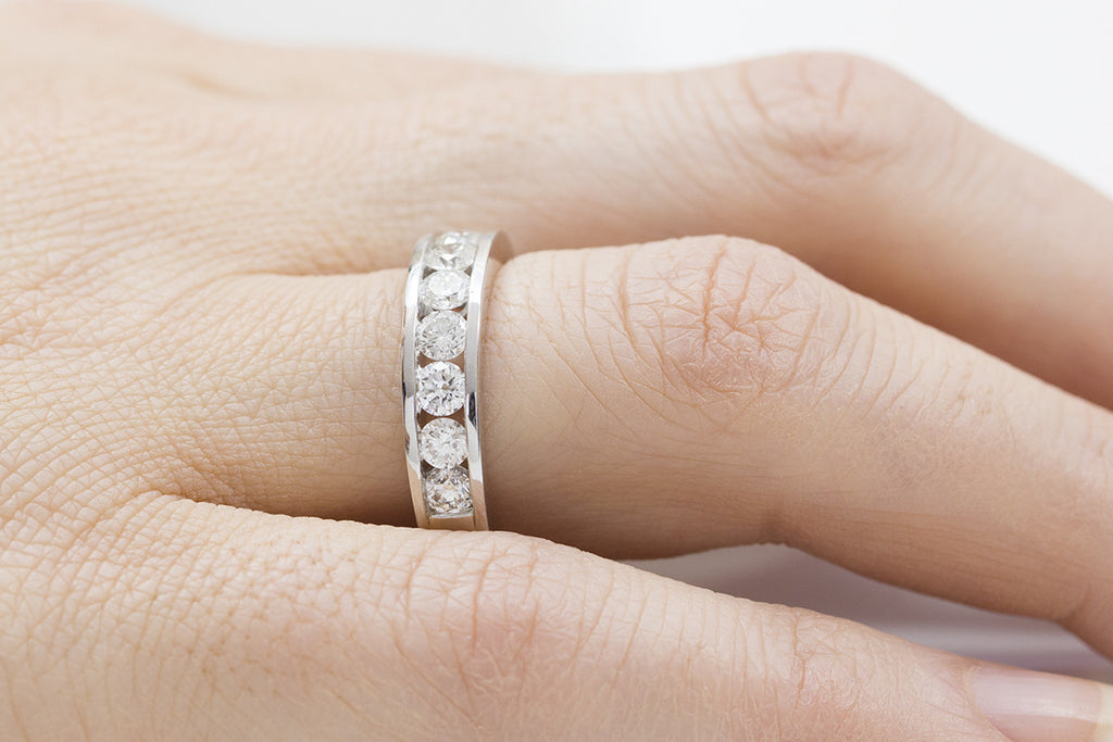 Half Eternity Diamond 18K White Gold Ring