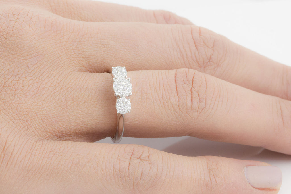 Diamond Trilogy 18K White Gold Ring