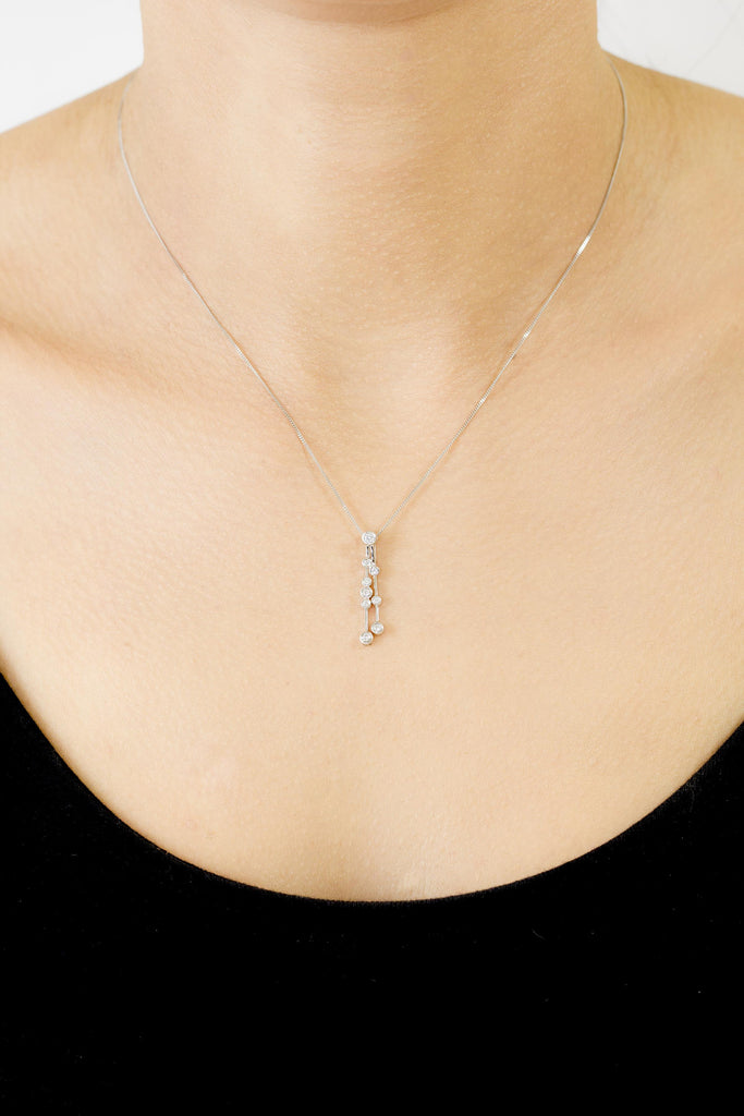 Bubble Diamond 18K White Gold Pendant