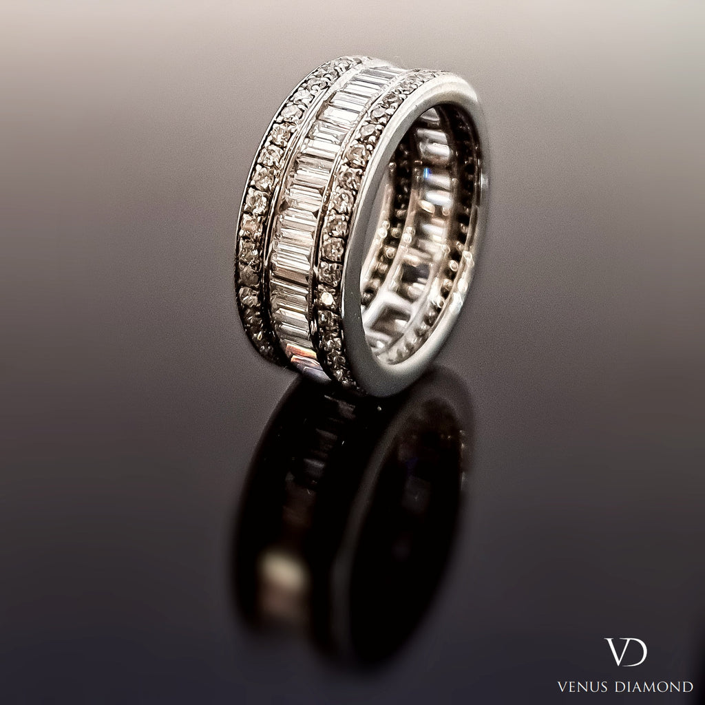 18k White Gold Multi Cut Diamond Full Eternity