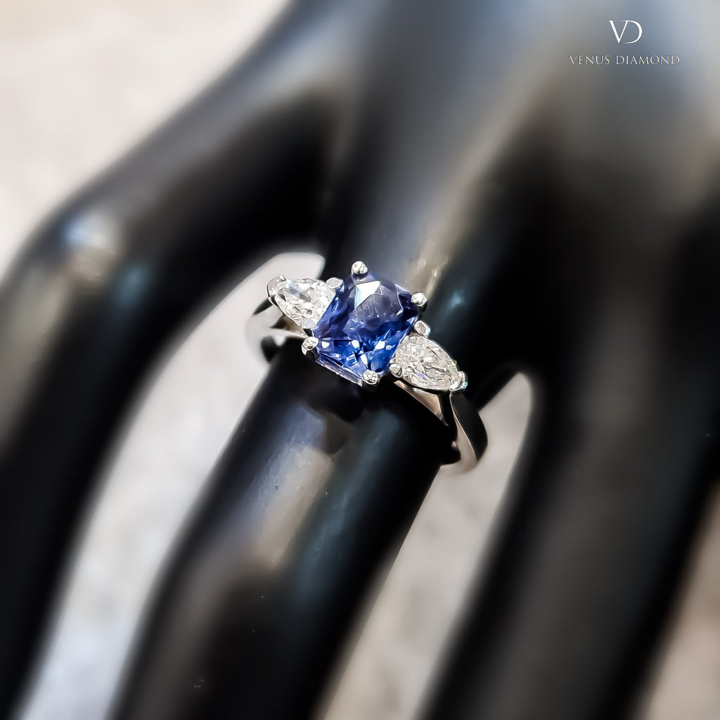 Sapphire and Diamond Trilogy Ring