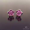 18k White Gold Pink Sapphire Earrings