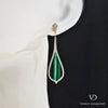 18k Yellow Gold Diamond and Malachite Earrings