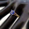 18k Yellow Gold Diamond and Blue Sapphire Ring