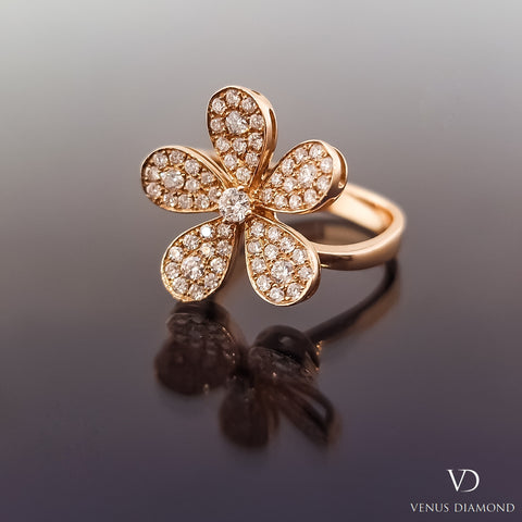 18k Rose Gold Flower Ring