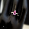 18k White Gold Diamond and Pink Sapphire Ring