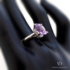 18k White Gold Amethyst and Diamond Ring