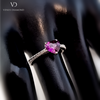 18k White Gold Purple Sapphire and Diamond Ring