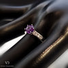 18k White Gold Diamond and Amethyst Ring