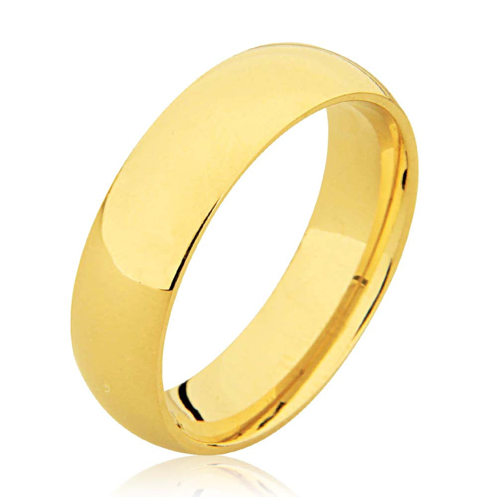 9K Slightly D Shape Plain Wedding Ring