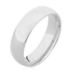 Slightly D Shape Plain Platinum Wedding Ring