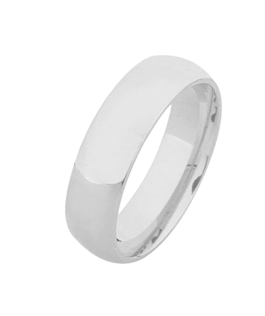 Half Court Plain Platinum Wedding Ring