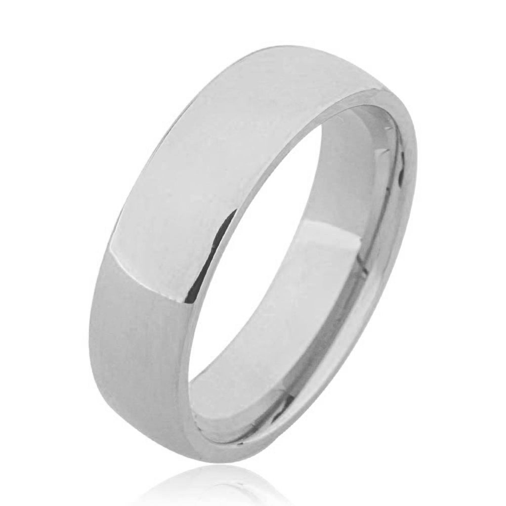 Semi Flat Plain Platinum Wedding Ring