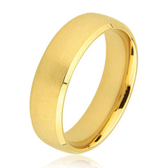 18K Slight D Shape Polished Mat Centre Plain Wedding Ring