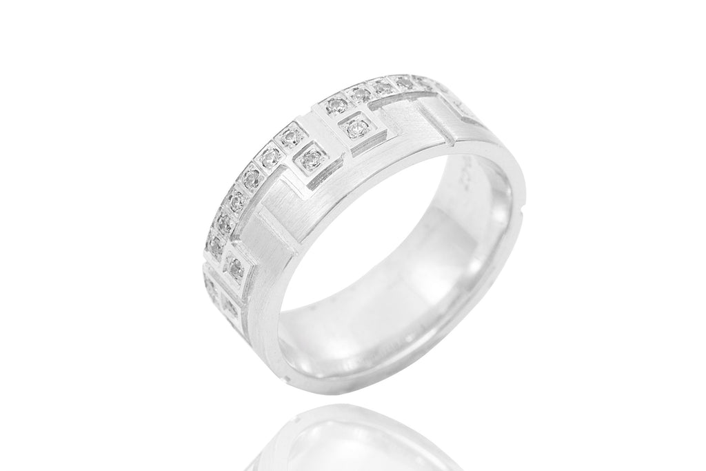14K Single Edge Full Circle Set Celtic Design Diamond 7mm Wedding Ring