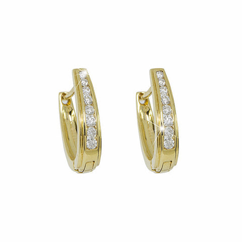 Diamond 18K Yellow Gold Hoop Earrings