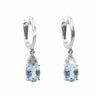 Blue Topaz and Diamond 18K White Gold Earrings
