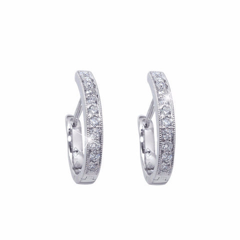 Diamond 18K White Gold Hoop Earrings