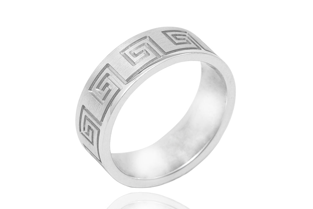 18K Polished Mat Celtic Design 6.5mm Wedding Ring