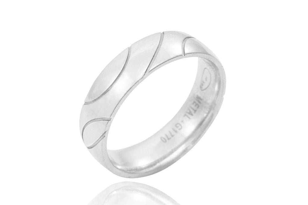 18K Groovy Polished 6mm Wedding Ring