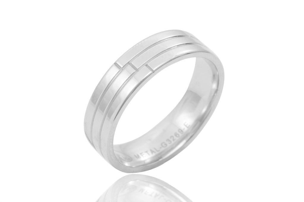 9K Polished Groove 6mm Wedding Ring