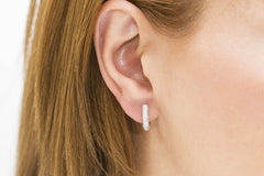 Diamond Hoop 18K White Gold Earrings