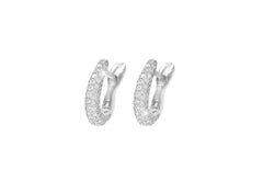 Diamond Hoop 18K White Gold Earrings