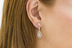 Diamond 18K White Gold Dangly Earrings - OUT OF STOCK