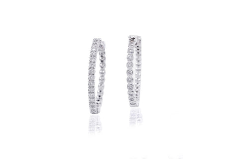 Diamond Hoop 18K White Gold Earrings