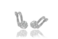 Diamond Cluster 18K White Gold Earrings - OUT OF STOCK