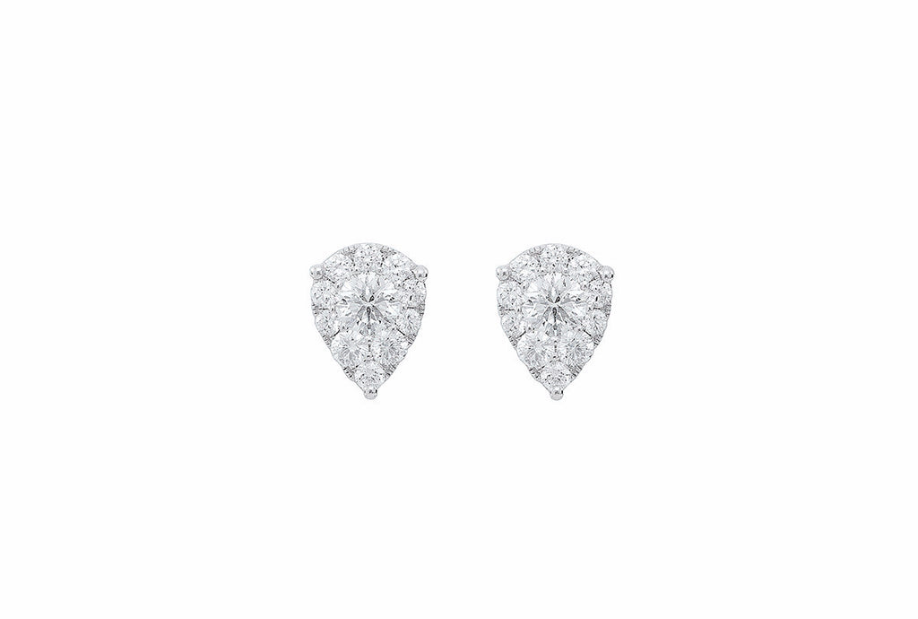 Pear Shaped Diamond 18K White Gold Earring - OUT OF STOCK