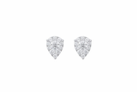 Pear Shaped Diamond 18K White Gold Earring - OUT OF STOCK