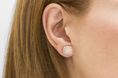 Mullti Stone Diamond 18K Rose Gold Stud Earrings