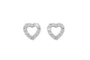 Diamond Heart 18K White Gold Stud Earrings