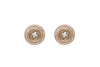 Diamond Button Design 18K Rose Gold Earrings