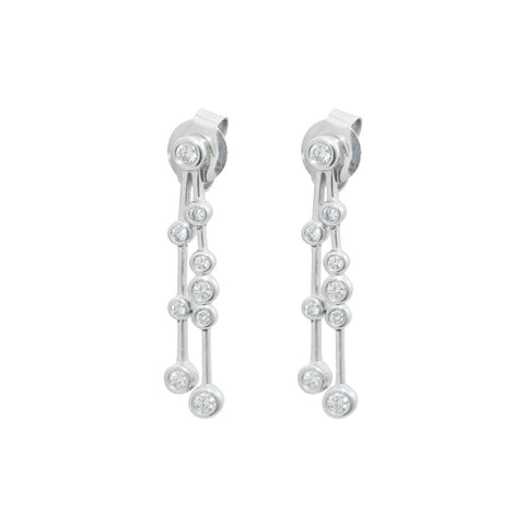 Dangly 18K White Gold Diamond Earrings