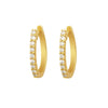 Claw Setting Diamond 18K Yellow Gold Hoop Earrings