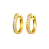 Diamond Channel Set Hoop 18K Yellow Gold Earrings
