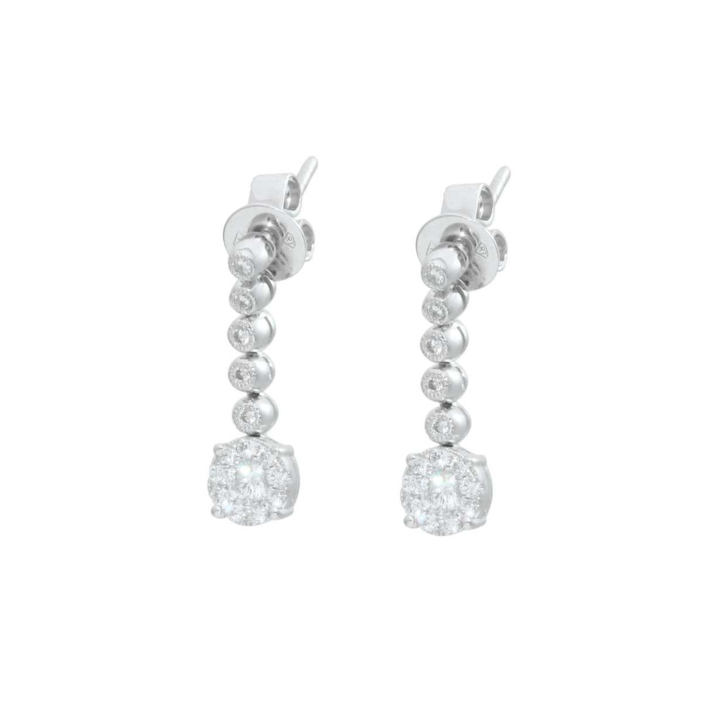 White Gold Dangly 18K Diamond  Earrings