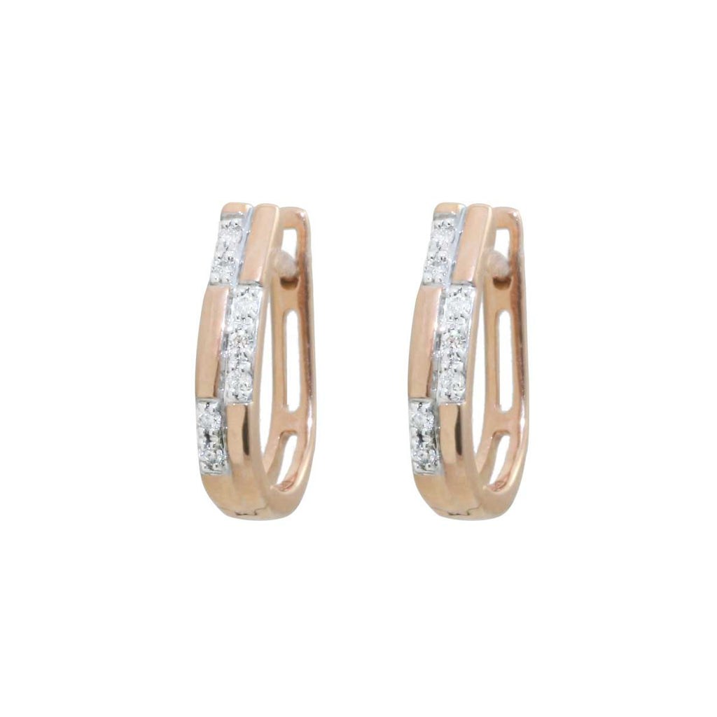 Sleeper 18K Rose Gold Diamond Earrings