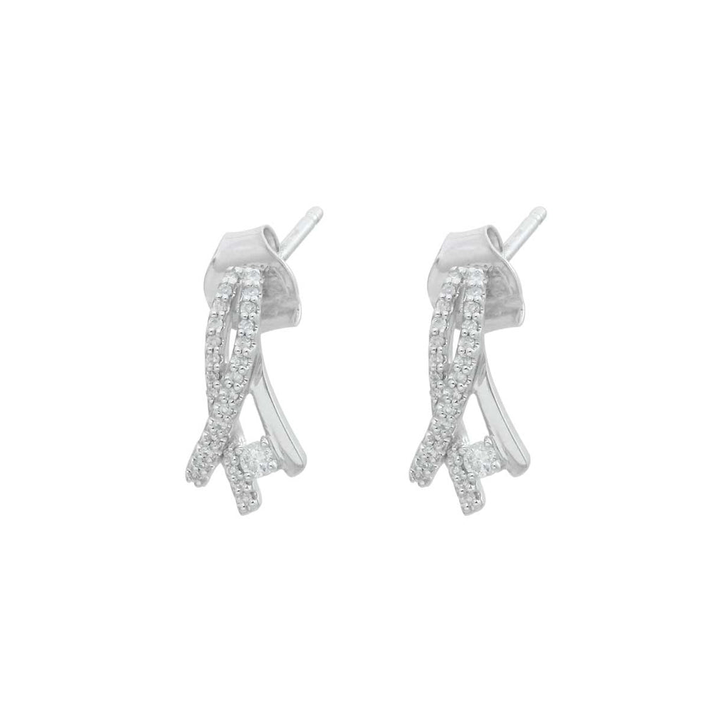 18K White Gold Diamond Earrings