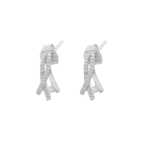 18K White Gold Diamond Earrings