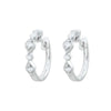 18K White Gold Hoops Diamond Earrings-OUT OF STOCK