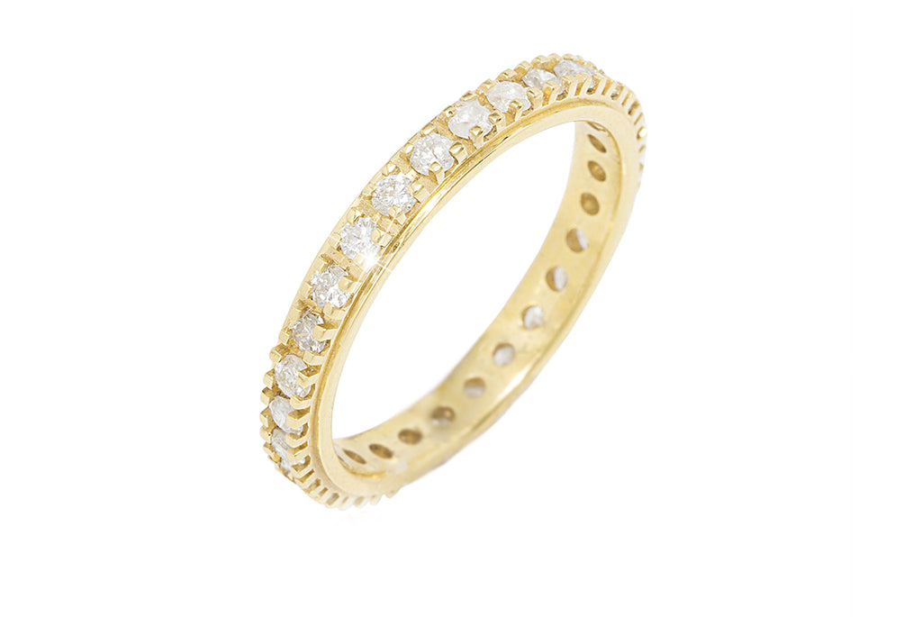Full Eternity Diamond 18K Yellow Gold Ring