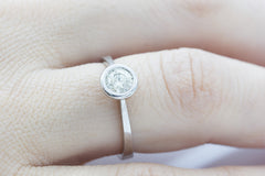 Diamond Solitaire 18K White Gold Engagement Ring